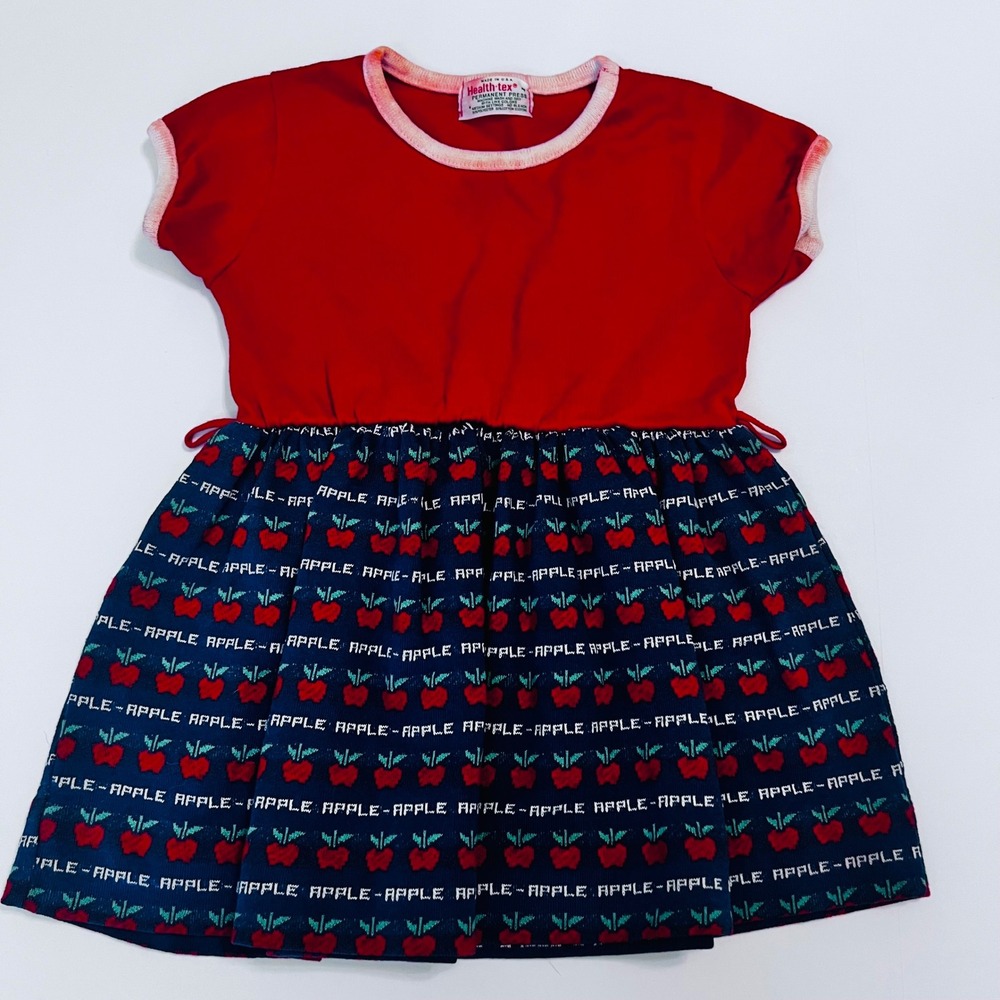Vintage Health-Tex Apple Dress Size 4 Made in USA Fall Back to School